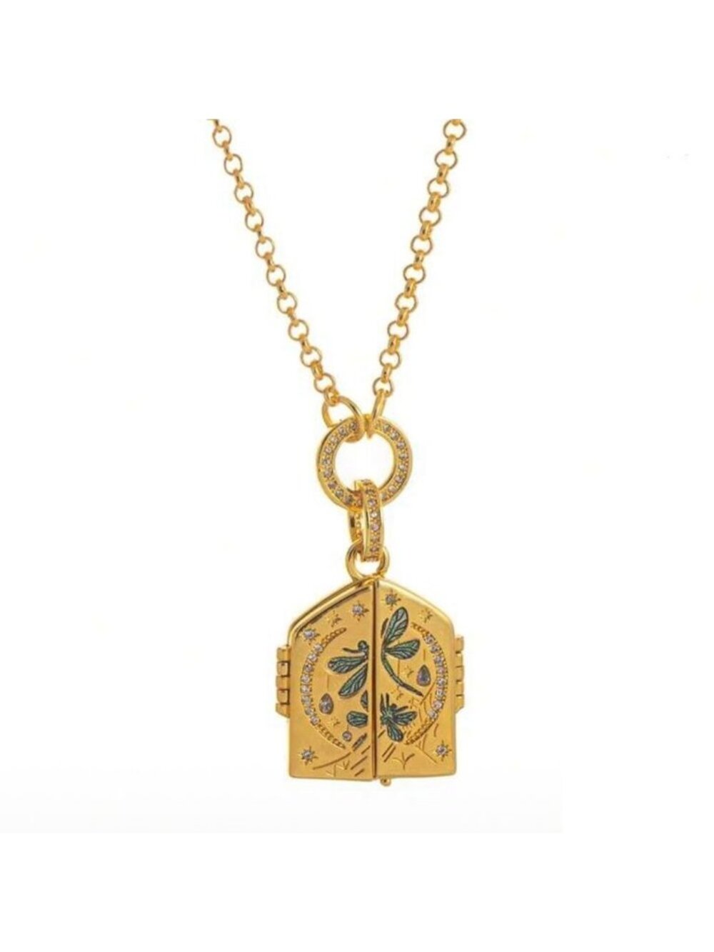 Gold Dragonfly Necklace Q453